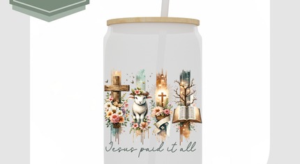 Jesus Paid It All- Frosted Glass Cup