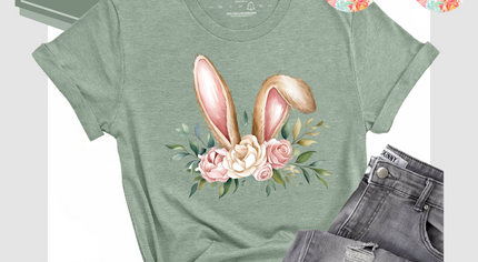 Floral Bunny Ears & Earring Set