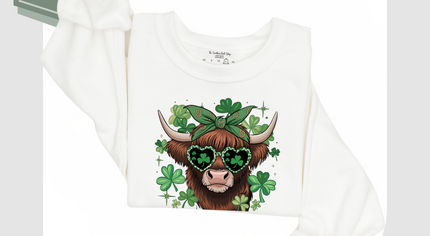 St Patrick's Day Highland Cow